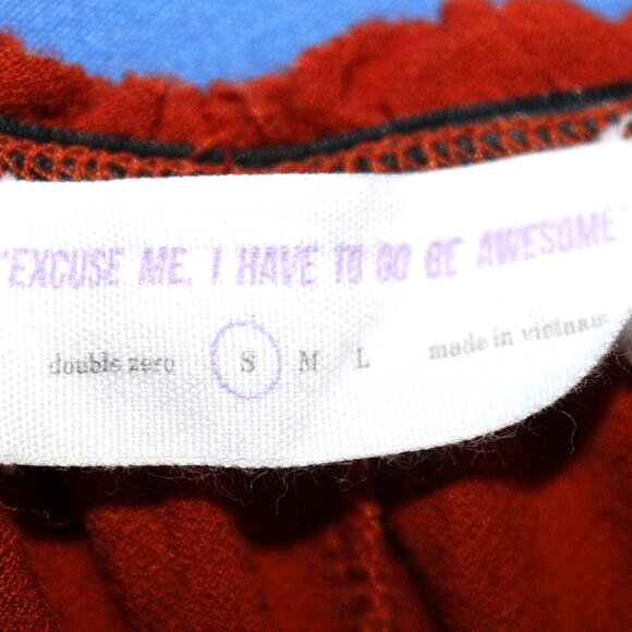 Excuse Me I Have To Go Be Awesome Rust Off-Shoulder Maxi Dress - Women's Size S - Picture 7 of 7